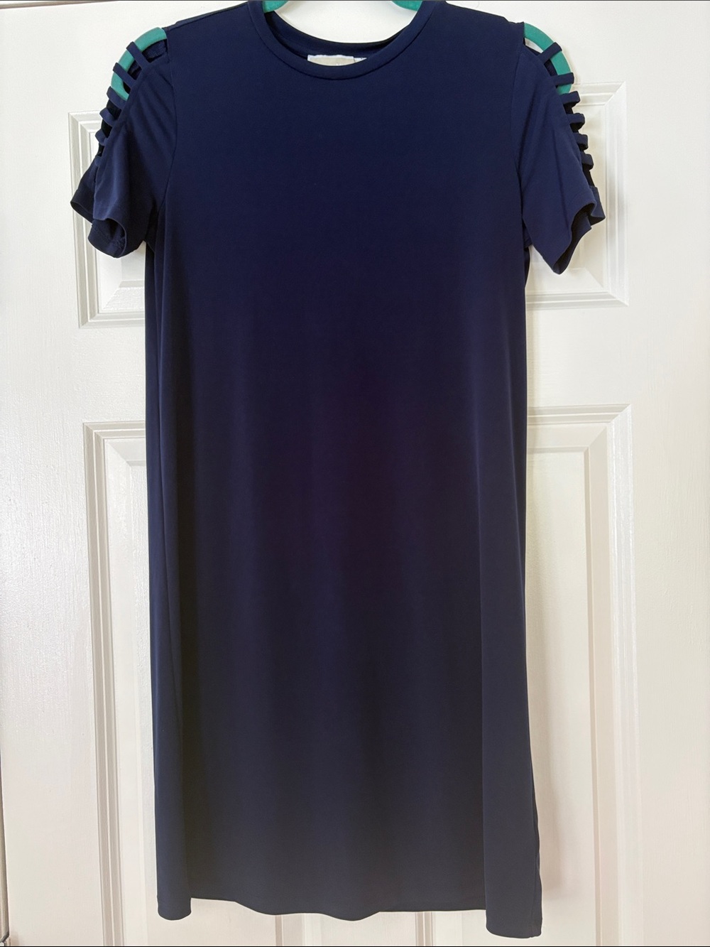 Michael Kors Navy Mini Dress with Cutout Shoulders